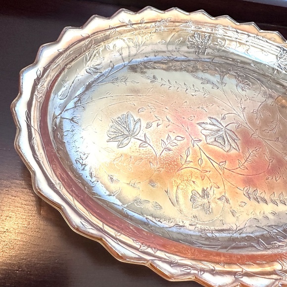 1950s Jeannette Glass Company Floragold oval plate or tray - Picture 5 of 8